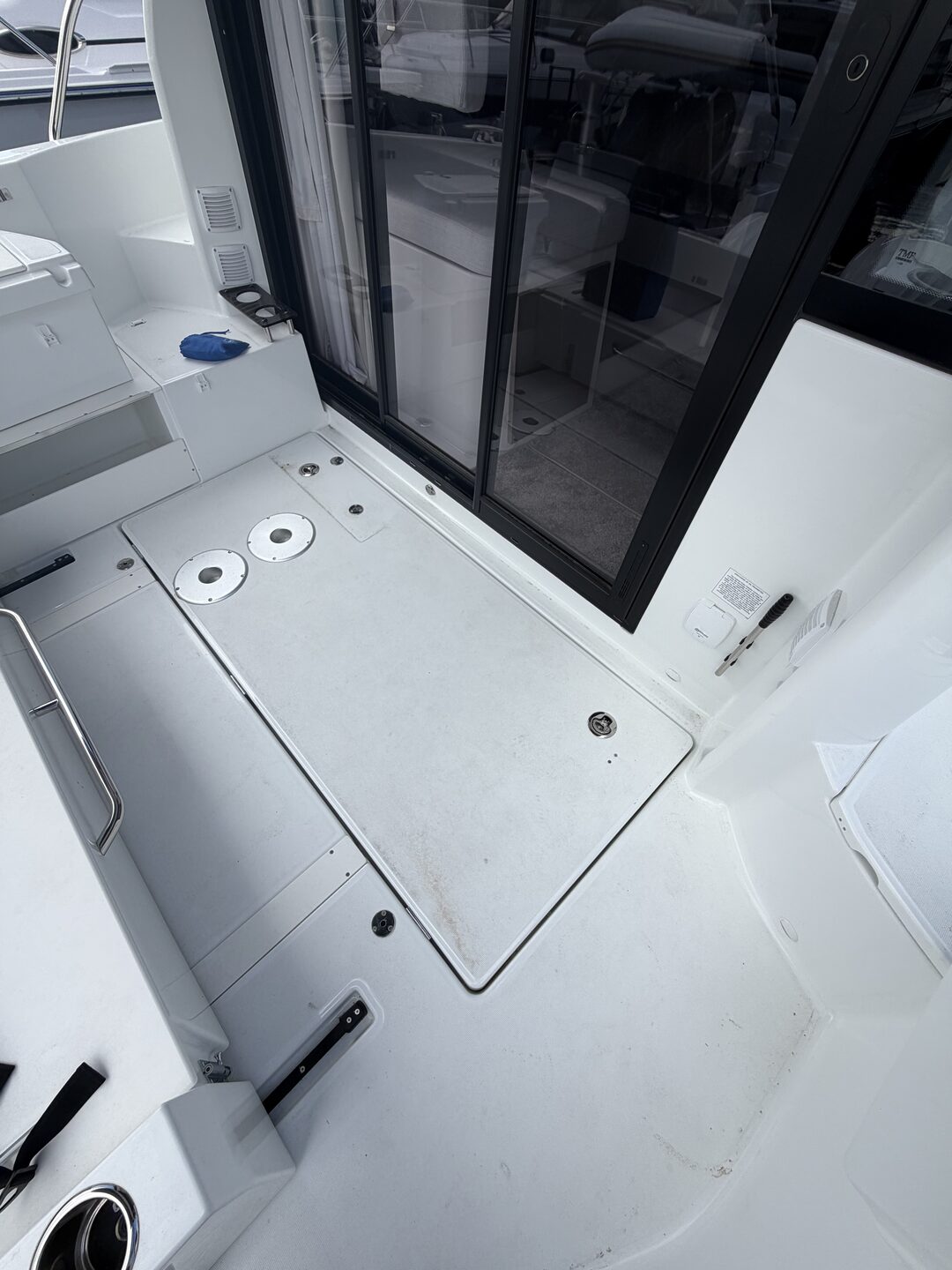 Original customer boat deck before flooring visualization